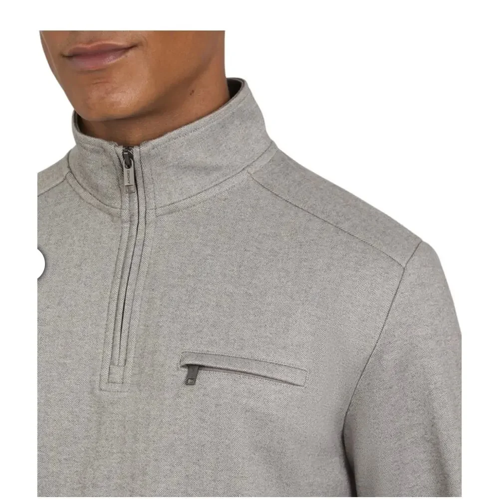 DKNY Men's Herringbone Quarter Zip Size M NEW # J535